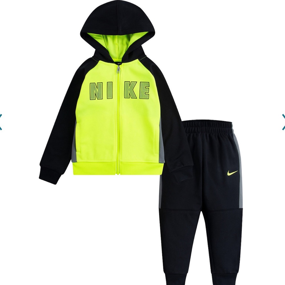 Toddler Boy Nike Therma-FIT Colorblock Zip Hoodie & Pants Set 3T, Black …